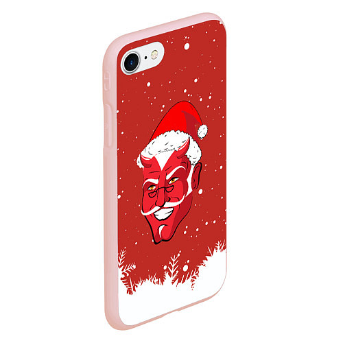 Чехол iPhone 7/8 матовый Сатана Санта / 3D-Светло-розовый – фото 2