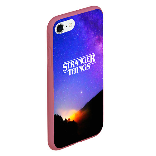 Чехол iPhone 7/8 матовый Stranger Things: Space Rising / 3D-Малиновый – фото 2