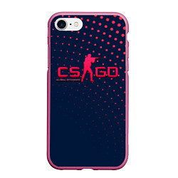 Чехол iPhone 7/8 матовый CS:GO Pink Dotted, цвет: 3D-малиновый
