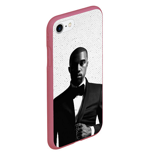 Чехол iPhone 7/8 матовый Kanye West: Halftone / 3D-Малиновый – фото 2