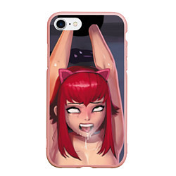 Чехол iPhone 7/8 матовый Ahegao, цвет: 3D-светло-розовый