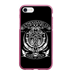 Чехол iPhone 7/8 матовый Black Sabbath: Tour USA, цвет: 3D-малиновый