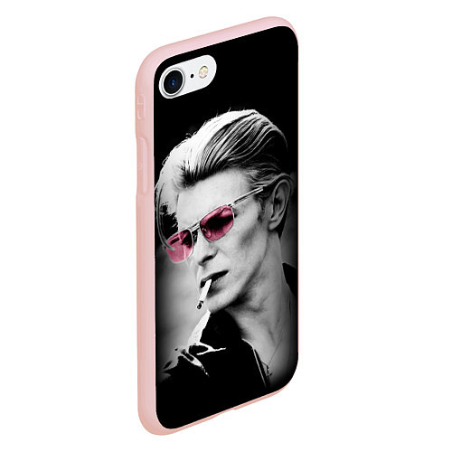 Чехол iPhone 7/8 матовый Дэвид Боуи / 3D-Светло-розовый – фото 2