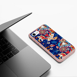 Чехол iPhone 7/8 матовый Экзотический орнамент, цвет: 3D-светло-розовый — фото 2