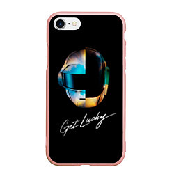 Чехол iPhone 7/8 матовый Daft Punk: Get Lucky, цвет: 3D-светло-розовый