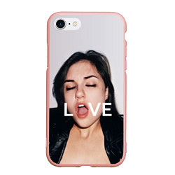 Чехол iPhone 7/8 матовый Sasha Grey: LOVE, цвет: 3D-светло-розовый