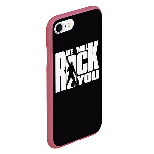 Чехол iPhone 7/8 матовый Queen: We will rock you / 3D-Малиновый – фото 2