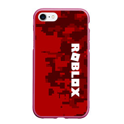 Чехол iPhone 7/8 матовый ROBLOX: Red Camo, цвет: 3D-малиновый