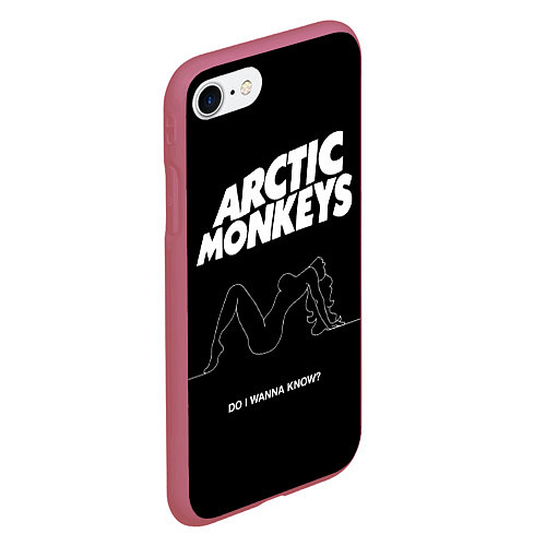 Чехол iPhone 7/8 матовый Arctic Monkeys: Do i wanna know? / 3D-Малиновый – фото 2