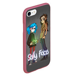 Чехол iPhone 7/8 матовый Sally Face: Friends, цвет: 3D-малиновый — фото 2