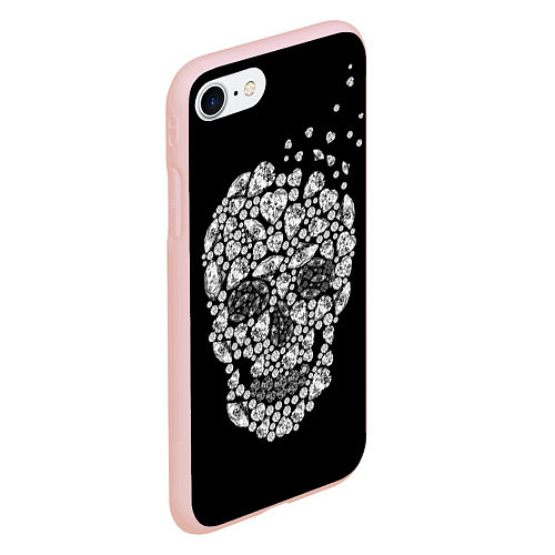 Чехол iPhone 7/8 матовый Diamond Skull / 3D-Светло-розовый – фото 2