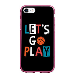 Чехол iPhone 7/8 матовый Let is go play, цвет: 3D-малиновый