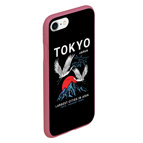 Чехол iPhone 7/8 матовый Tokyo / 3D-Малиновый – фото 2