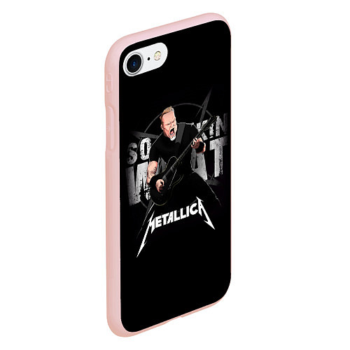 Чехол iPhone 7/8 матовый Metallica black / 3D-Светло-розовый – фото 2