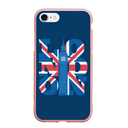 Чехол iPhone 7/8 матовый London: Great Britain, цвет: 3D-светло-розовый