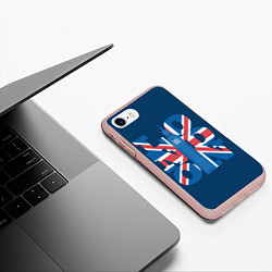 Чехол iPhone 7/8 матовый London: Great Britain, цвет: 3D-светло-розовый — фото 2