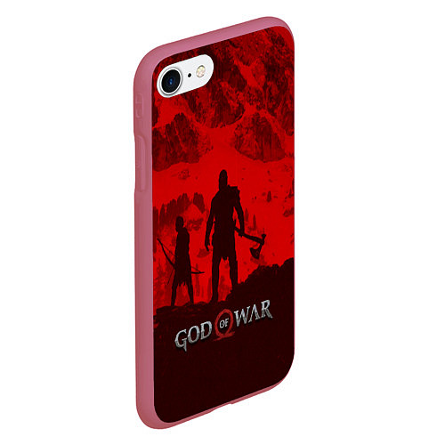 Чехол iPhone 7/8 матовый God of War: Blood Day / 3D-Малиновый – фото 2