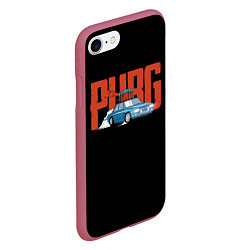 Чехол iPhone 7/8 матовый PUBG Run, цвет: 3D-малиновый — фото 2
