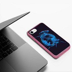 Чехол iPhone 7/8 матовый Dead Spaсe: Blue Style, цвет: 3D-малиновый — фото 2
