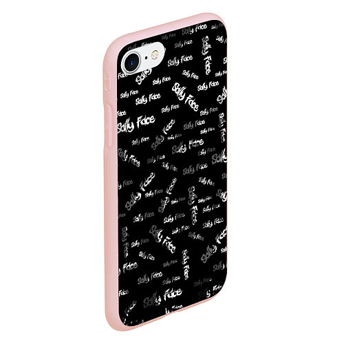 Чехол iPhone 7/8 матовый Sally Face: Black Pattern / 3D-Светло-розовый – фото 2