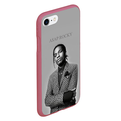 Чехол iPhone 7/8 матовый ASAP Rocky: Grey Fashion / 3D-Малиновый – фото 2