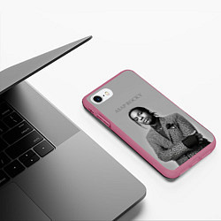 Чехол iPhone 7/8 матовый ASAP Rocky: Grey Fashion, цвет: 3D-малиновый — фото 2