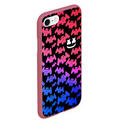 Чехол iPhone 7/8 матовый Marshmello: Pink & Violet, цвет: 3D-малиновый — фото 2