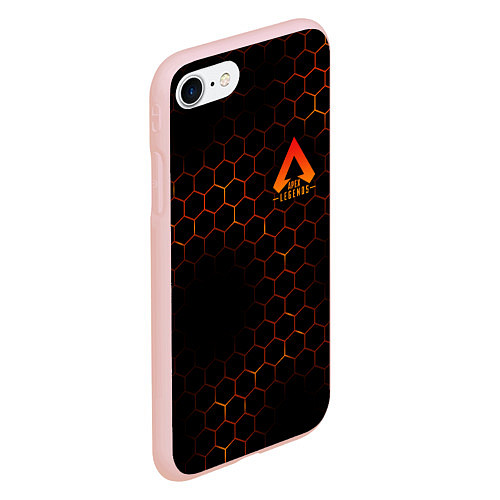 Чехол iPhone 7/8 матовый Apex Legends: Orange Carbon / 3D-Светло-розовый – фото 2