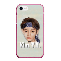 Чехол iPhone 7/8 матовый BTS Kim T.H., цвет: 3D-малиновый