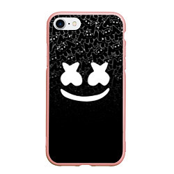 Чехол iPhone 7/8 матовый Marshmello Black, цвет: 3D-светло-розовый