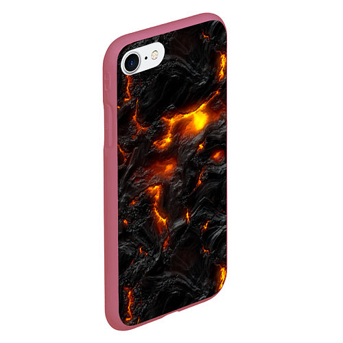 Чехол iPhone 7/8 матовый Кипящая лава / 3D-Малиновый – фото 2