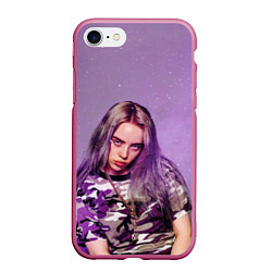 Чехол iPhone 7/8 матовый Billie Eilish: Violet Fashion, цвет: 3D-малиновый