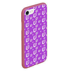 Чехол iPhone 7/8 матовый Twitch: Violet Pattern, цвет: 3D-малиновый — фото 2