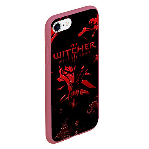 Чехол iPhone 7/8 матовый The Witcher 3: Wild Hunt / 3D-Малиновый – фото 2