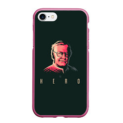 Чехол iPhone 7/8 матовый Stan Lee The hero, цвет: 3D-малиновый