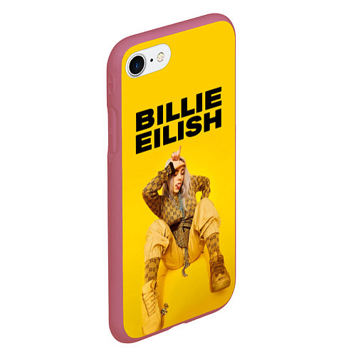 Чехол iPhone 7/8 матовый Billie Eilish: Lovely / 3D-Малиновый – фото 2