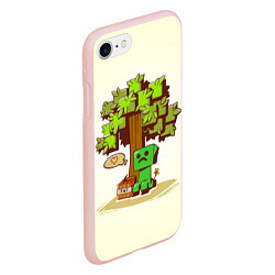 Чехол iPhone 7/8 матовый Forest Creeper, цвет: 3D-светло-розовый — фото 2