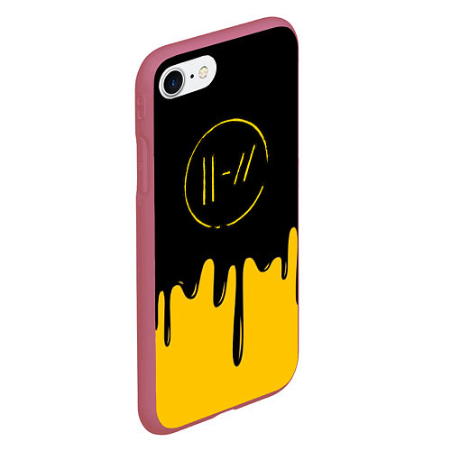 Чехол iPhone 7/8 матовый 21 Pilots: Liquid Paint / 3D-Малиновый – фото 2