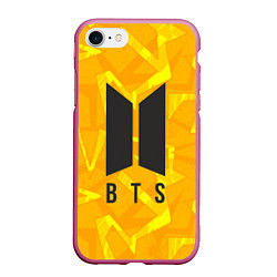 Чехол iPhone 7/8 матовый BTS: Yellow Style, цвет: 3D-малиновый