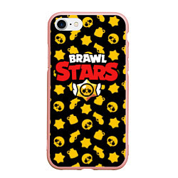 Чехол iPhone 7/8 матовый Brawl Stars: Yellow Style, цвет: 3D-светло-розовый