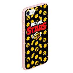 Чехол iPhone 7/8 матовый Brawl Stars: Yellow Style, цвет: 3D-светло-розовый — фото 2