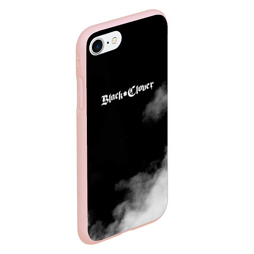 Чехол iPhone 7/8 матовый Чёрный клевер / 3D-Светло-розовый – фото 2