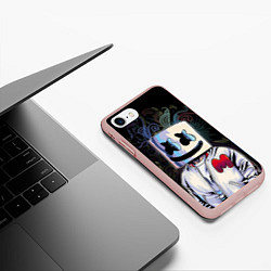 Чехол iPhone 7/8 матовый Marshmello XXX, цвет: 3D-светло-розовый — фото 2