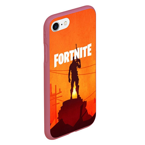 Чехол iPhone 7/8 матовый Fortnite / 3D-Малиновый – фото 2