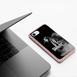 Чехол iPhone 7/8 матовый Slipknot: Shadow Smoke, цвет: 3D-светло-розовый — фото 2