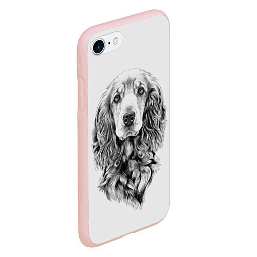 Чехол iPhone 7/8 матовый Кокер спаниель / 3D-Светло-розовый – фото 2