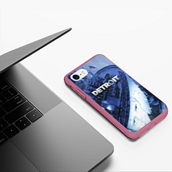 Чехол iPhone 7/8 матовый Detroit: Become Human, цвет: 3D-малиновый — фото 2