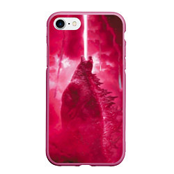 Чехол iPhone 7/8 матовый Red Godzilla, цвет: 3D-малиновый