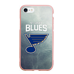 Чехол iPhone 7/8 матовый St Louis Blues, цвет: 3D-светло-розовый