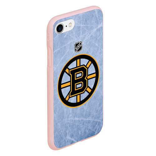 Чехол iPhone 7/8 матовый Boston Bruins: Hot Ice / 3D-Светло-розовый – фото 2